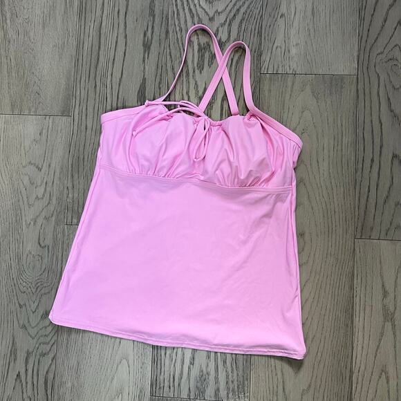 Lands End Pink Swimsuit Tankini Top Size 10 - Picture 4 of 9